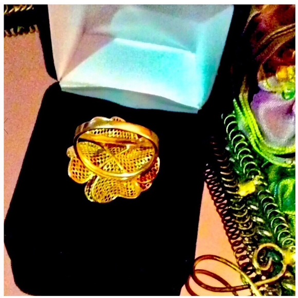 🌺 VINTAGE 14k HIBISCUS MESH RING/FINAL REDUCTION PRICE $400….. - Picture 6 of 8